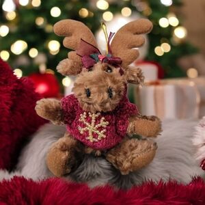 The Bearington Collection Plush Reindeer Ornament